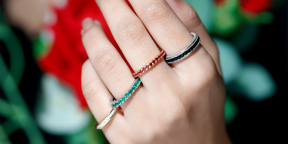 Timeless Symbol Rosec Jewels Eternity Rings with Gemstones